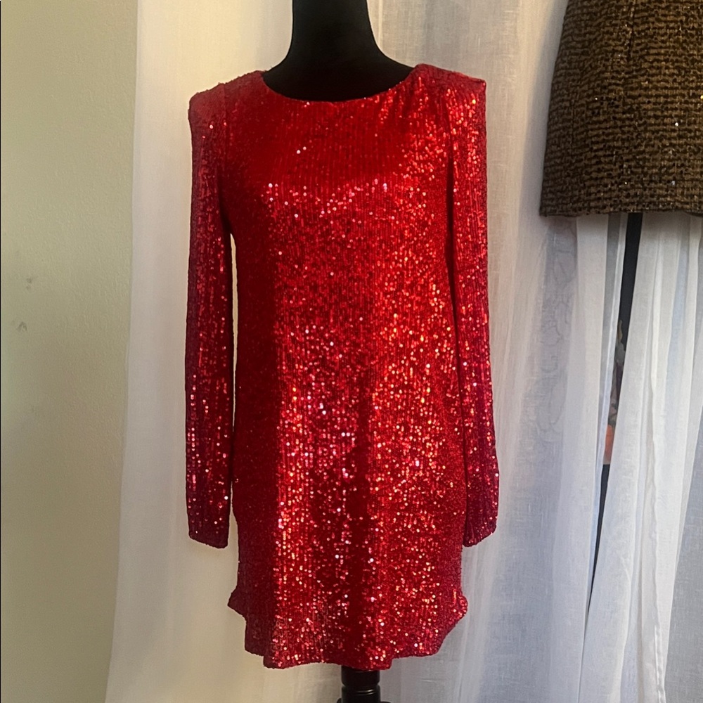 Steve Madden Red Sequin Mini Dress